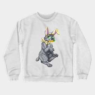 Bobtail BunnyCat: Blue (Yellow) Crewneck Sweatshirt